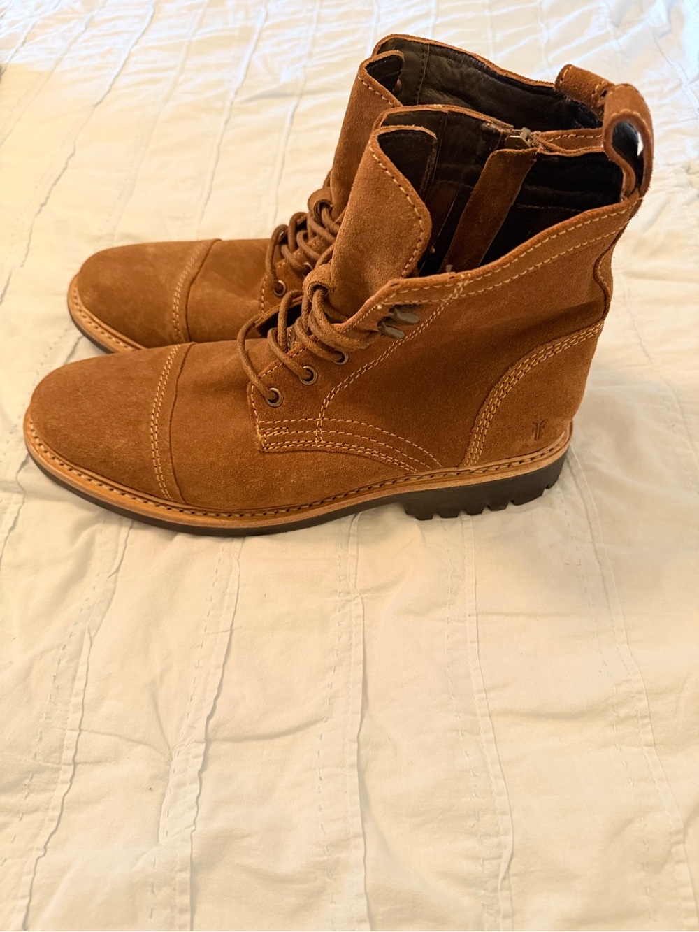 Frye Men's Suede Lace-Up Work Boots in Brown
